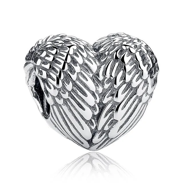 100% Authentic 925 Sterling Silver Heart Shape Charm Beads Fit pandora Charm Bracelet DIY Original Silver Jewelry