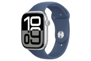 Apple Watch Series 10 GPS   Cellular | 46mm | Silver Aluminium Case with Denim Sport Band S/M