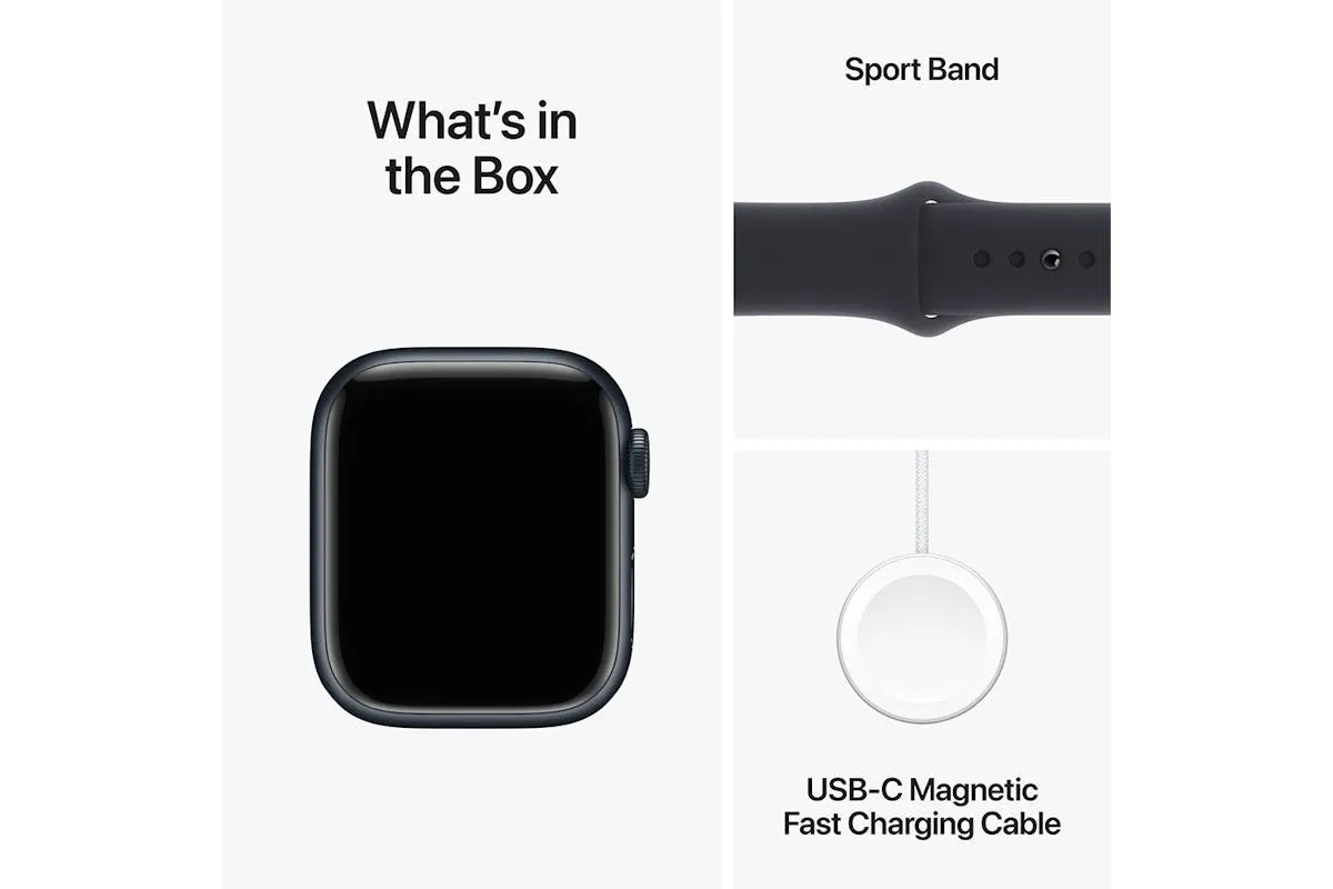 Apple Watch Series 9  | 45mm | Midnight Aluminium Midnight Sport Band S/M