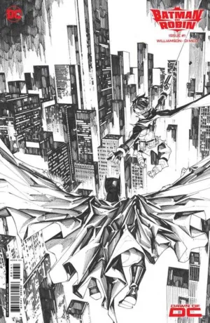 Batman And Robin #1 Cover F 1 in 50 Kael Ngu Black & White Card Stock Variant