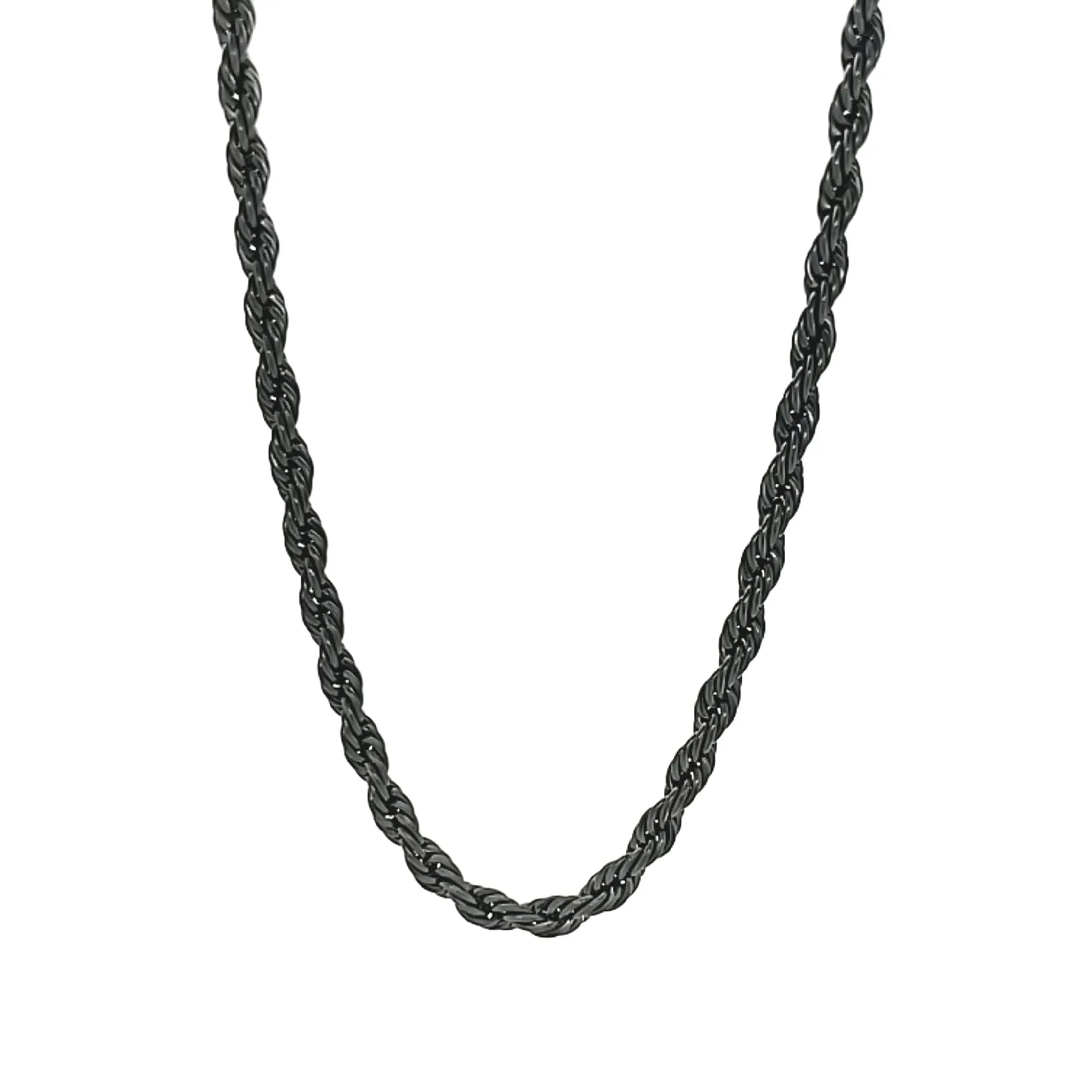 Black Stainless Steel Rope Chain Necklace