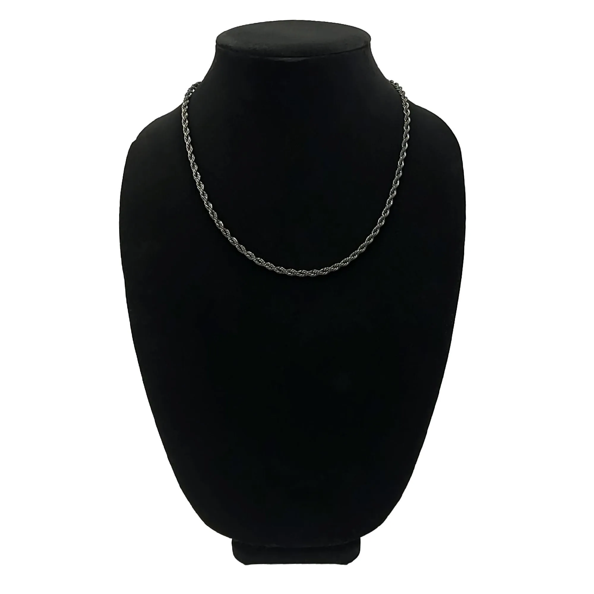 Black Stainless Steel Rope Chain Necklace