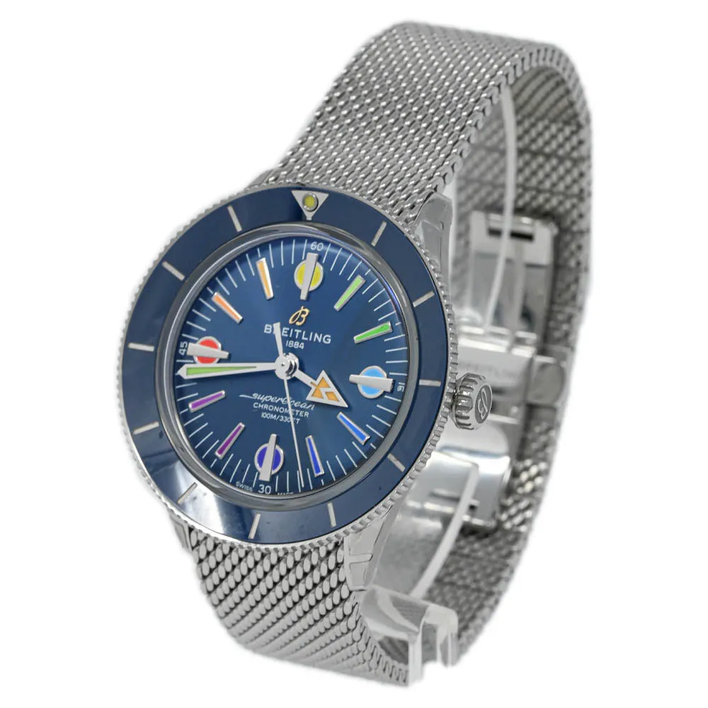 Breitling Men's Superocean Heritage 57 Stainless Steel 42mm Blue Rainbow Dial Watch Reference #: A103702A1C1A1