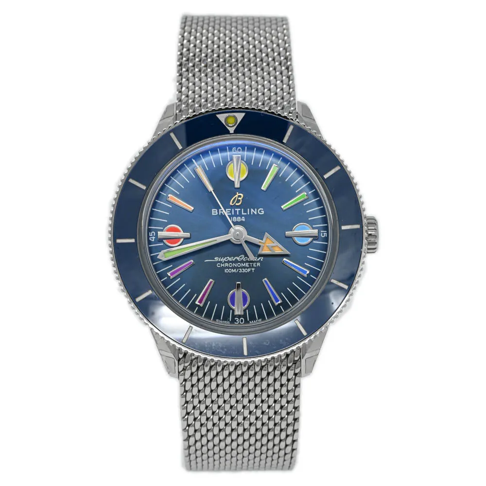 Breitling Men's Superocean Heritage 57 Stainless Steel 42mm Blue Rainbow Dial Watch Reference #: A103702A1C1A1