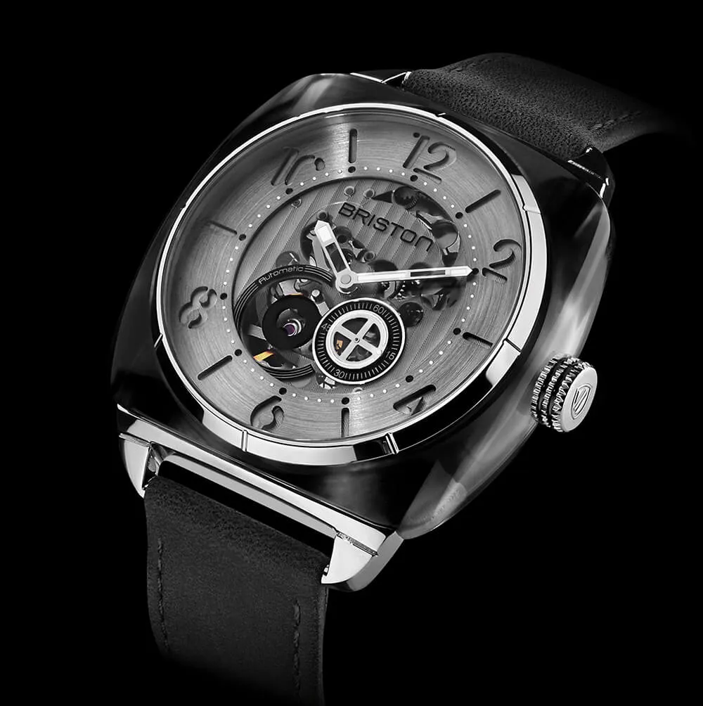 BRIS Watch Streamliner Skeleton Grey Acetate