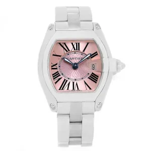 CARTIER ROADSTER STEEL PINK RIBBON BREAST CANCER AWARENESS  W62043V3