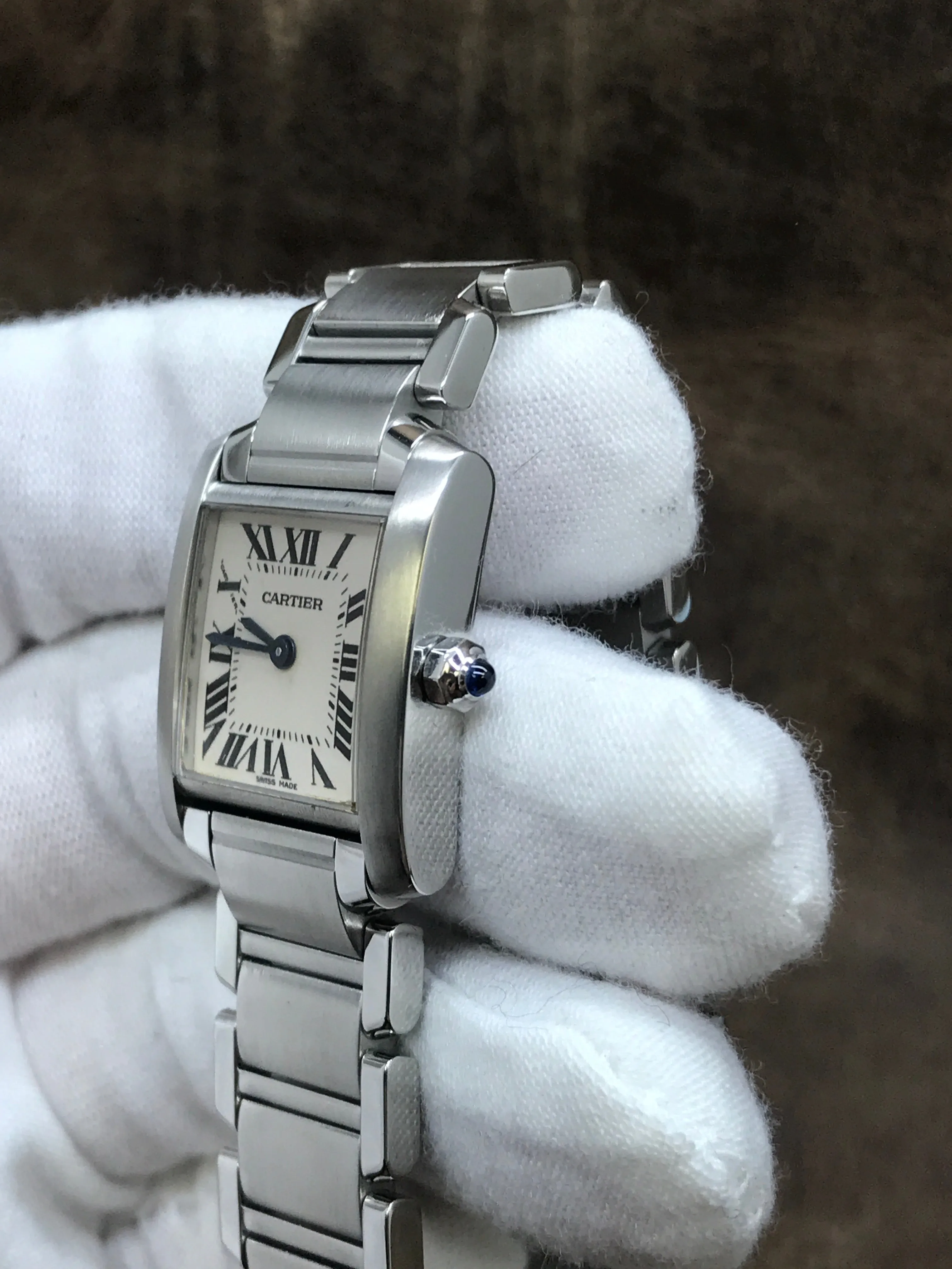 Cartier Tank Francaise 2384 White Dial Quartz Women's Watch