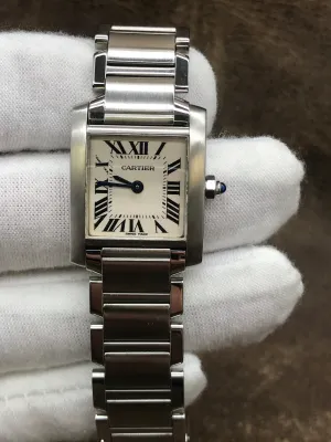 Cartier Tank Francaise 2384 White Dial Quartz Women's Watch