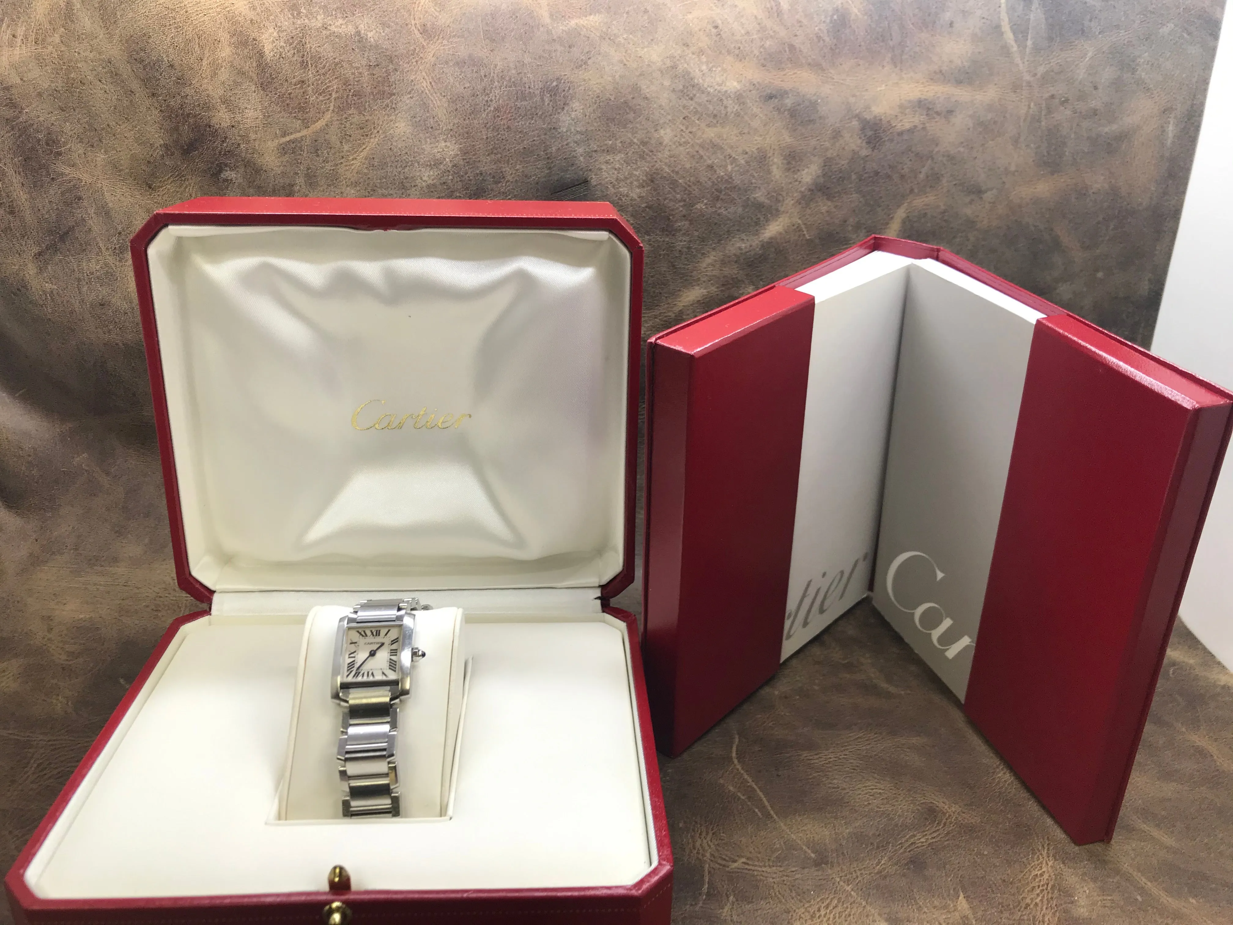 Cartier Tank Francaise 2384 White Dial Quartz Women's Watch