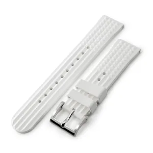 Chaffle White FKM Rubber watch strap, 20mm or 22mm