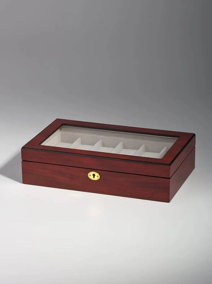 Cherry Wooden Watch Box for 12 Watches