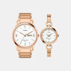 Couple White Couple Analog Stainless Steel Watch TW00PR263