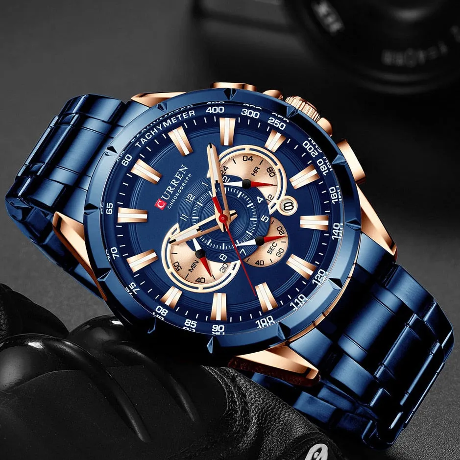 CURREN Men’s Waterproof Luxury Chronograph Quartz Wristwatch