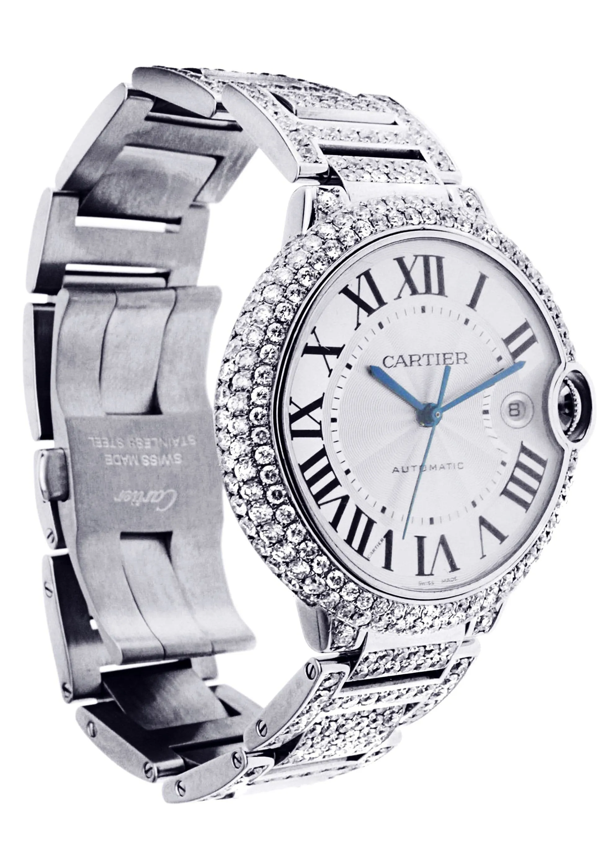 Diamond Cartier Ballon Bleu | Stainless Steel | 42 Mm