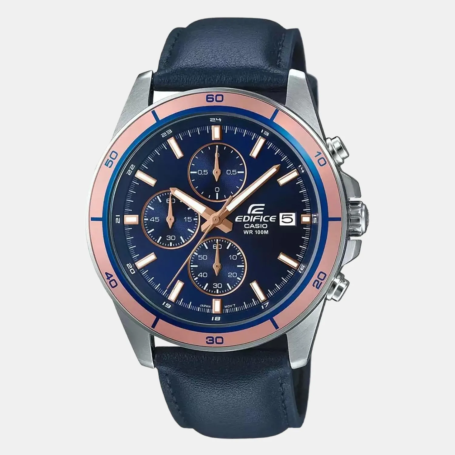 Edifice Men's Blue Chronograph Leather Watch EX302 - EFR-526L-2AVUDF