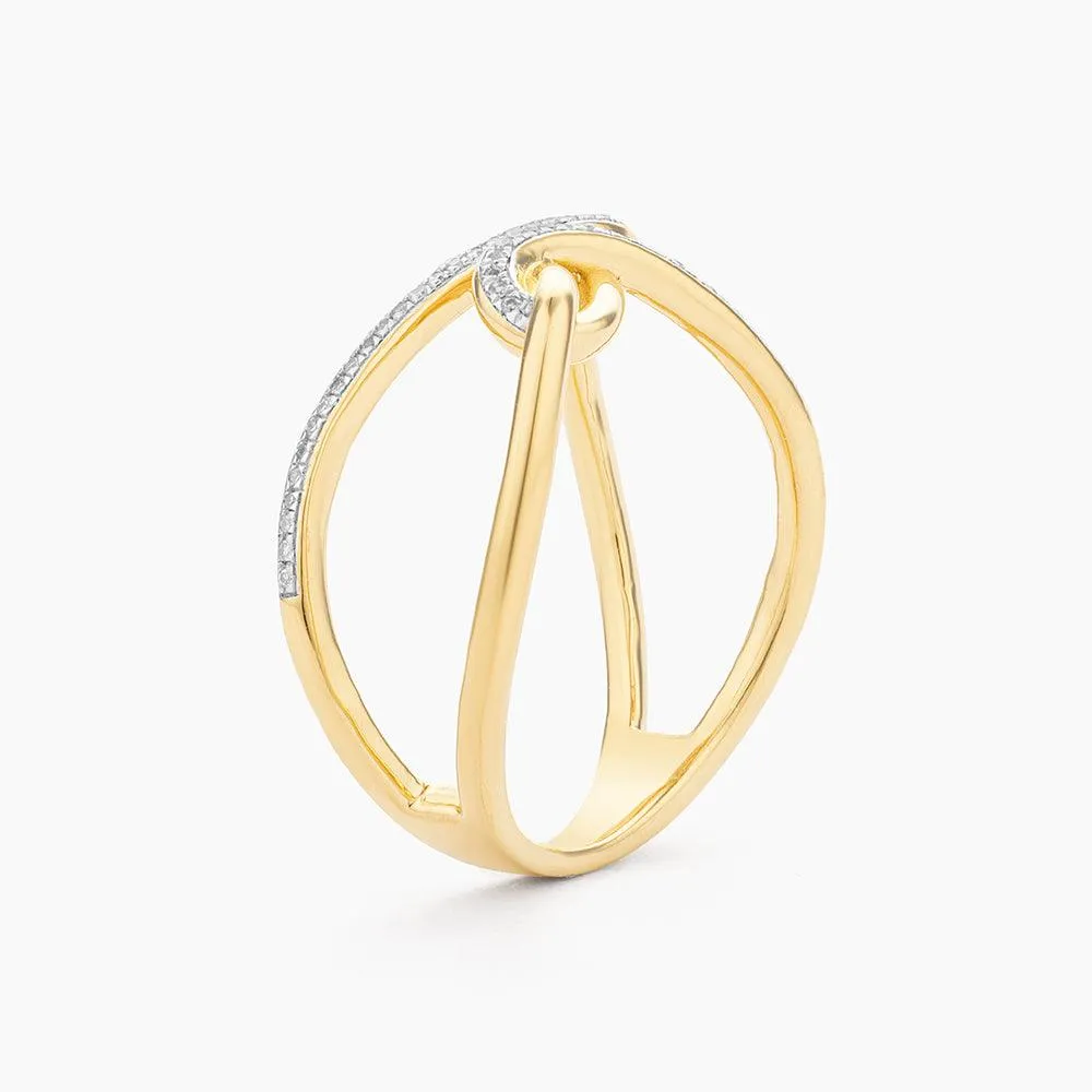 Ella Stein Tie The Knot Statement Ring in Yellow Gold - Size 7