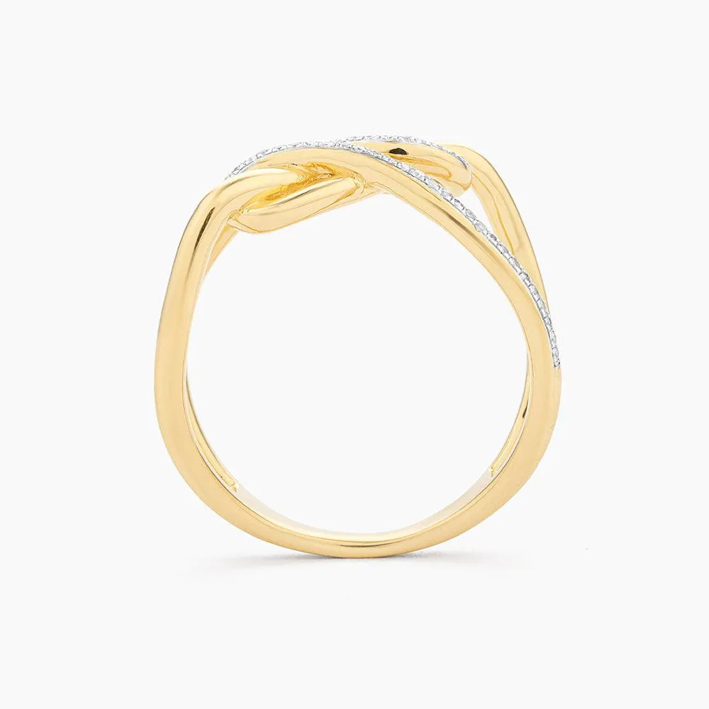 Ella Stein Tie The Knot Statement Ring in Yellow Gold - Size 7