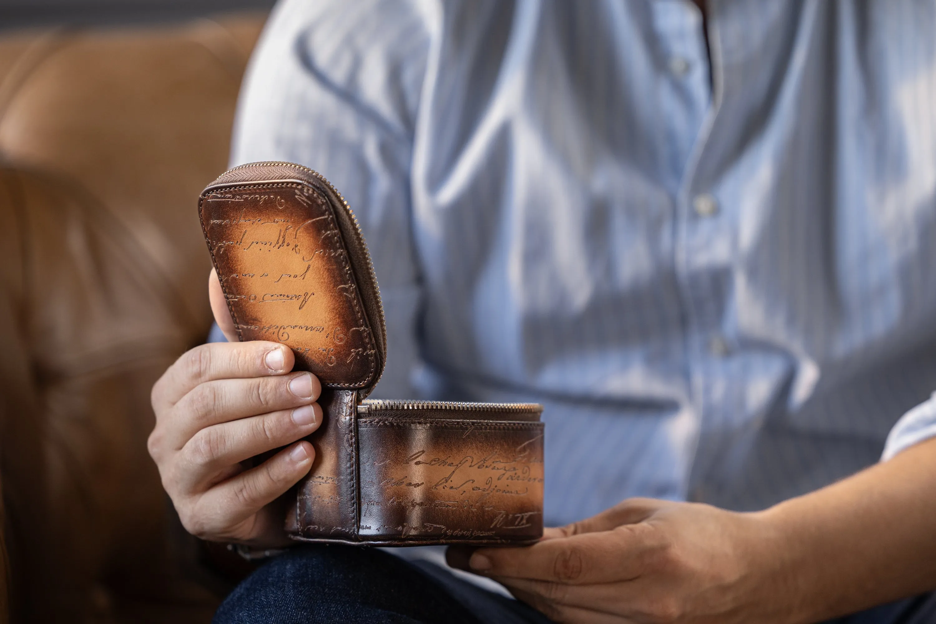 Ephesus Watch Case - Parchment Patina Light Tan For 1 Watch