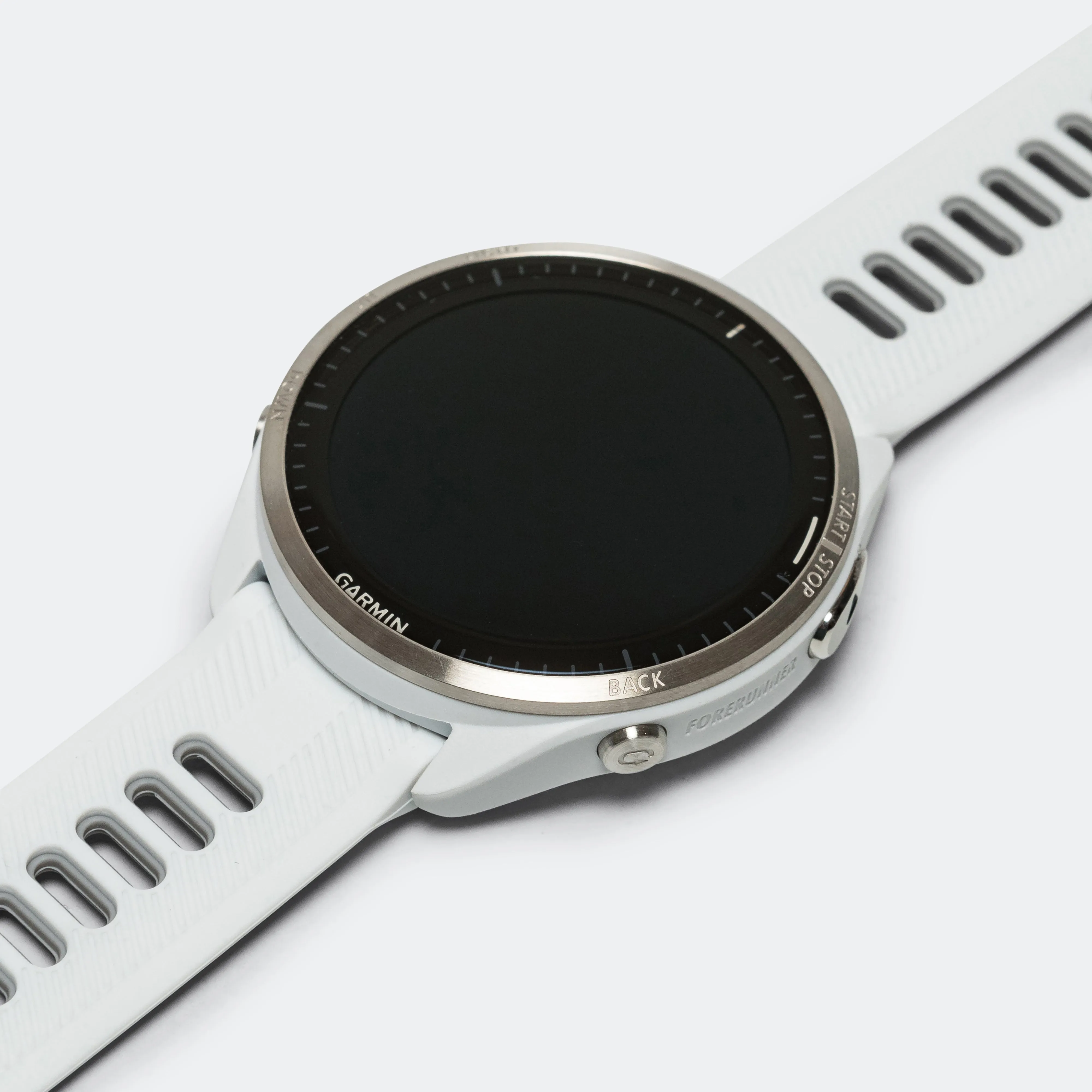 Forerunner® 965 - Titanium Bezel w/Whitestone Case & Whitestone/Powder Grey Silicone Band