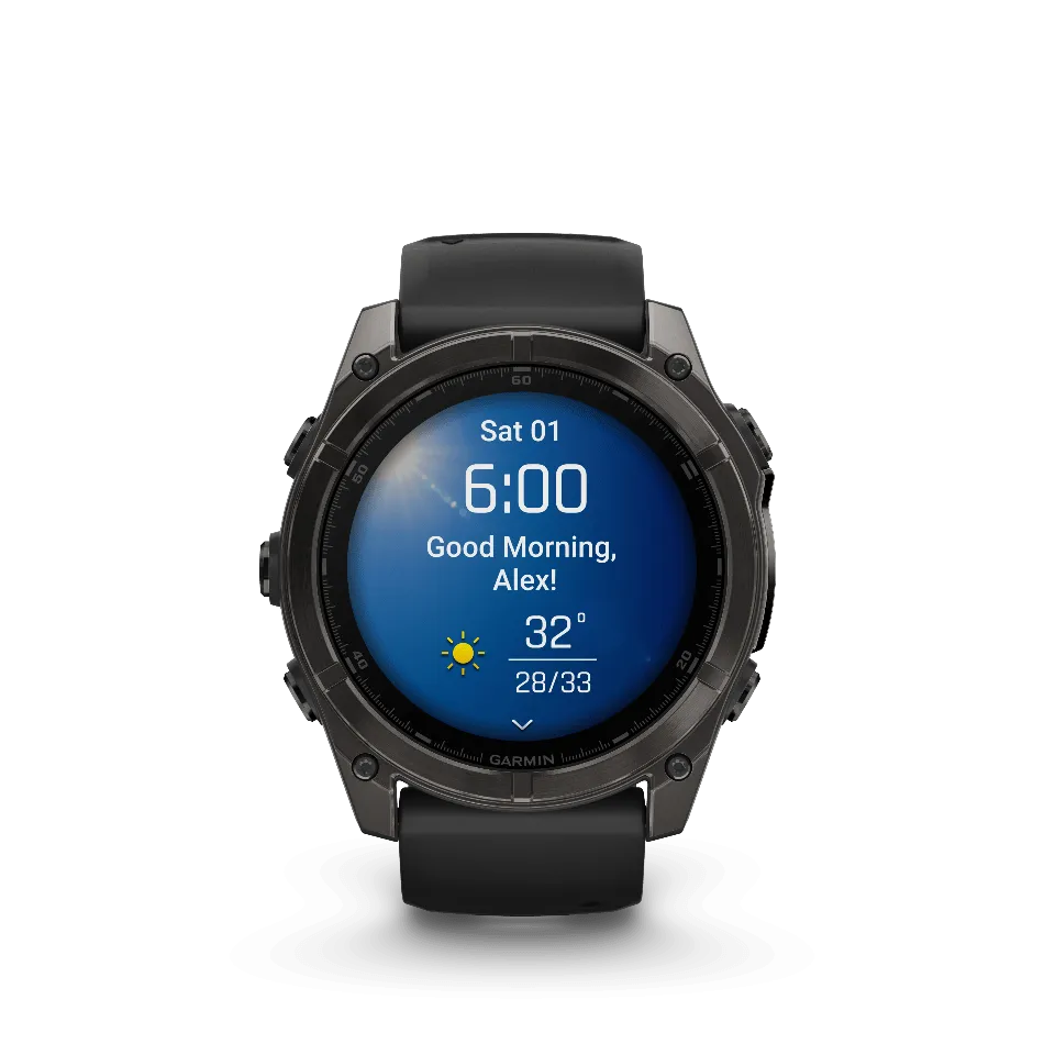 Garmin Fenix 8, 51mm, AMOLED, Sapphire, Carbon Grey Titanium and Black with Black and Pebble Grey Band