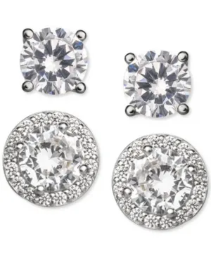 Giani Bernini 2-PC. Set Cubic Zirconia Solitaire & Halo Stud Earrings in Sterlin