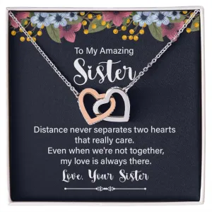 Gift for Sister Interlocking Hearts Necklace Christmas Gift Birthday Gift