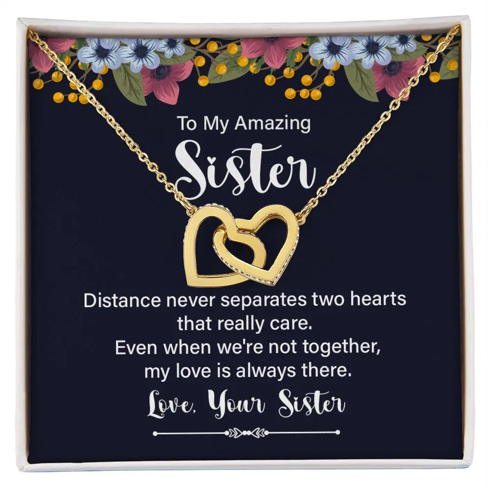 Gift for Sister Interlocking Hearts Necklace Christmas Gift Birthday Gift