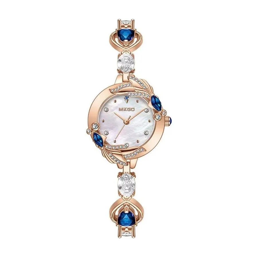 GlamPearl Round Dial Luxury Wristwatch