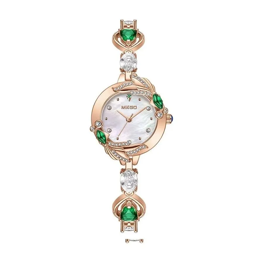 GlamPearl Round Dial Luxury Wristwatch