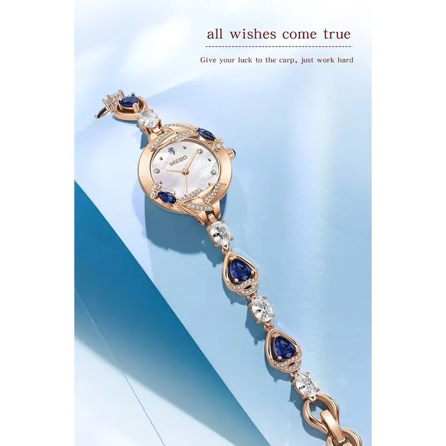 GlamPearl Round Dial Luxury Wristwatch