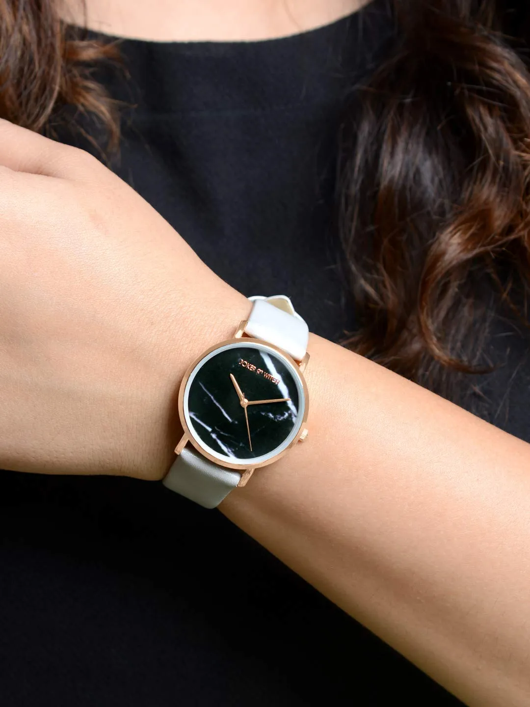 Hannah Black Marble Dial Grey Watch