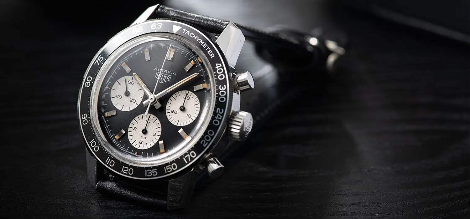 Heuer Autavia 2446C Tachymeter Black Dial