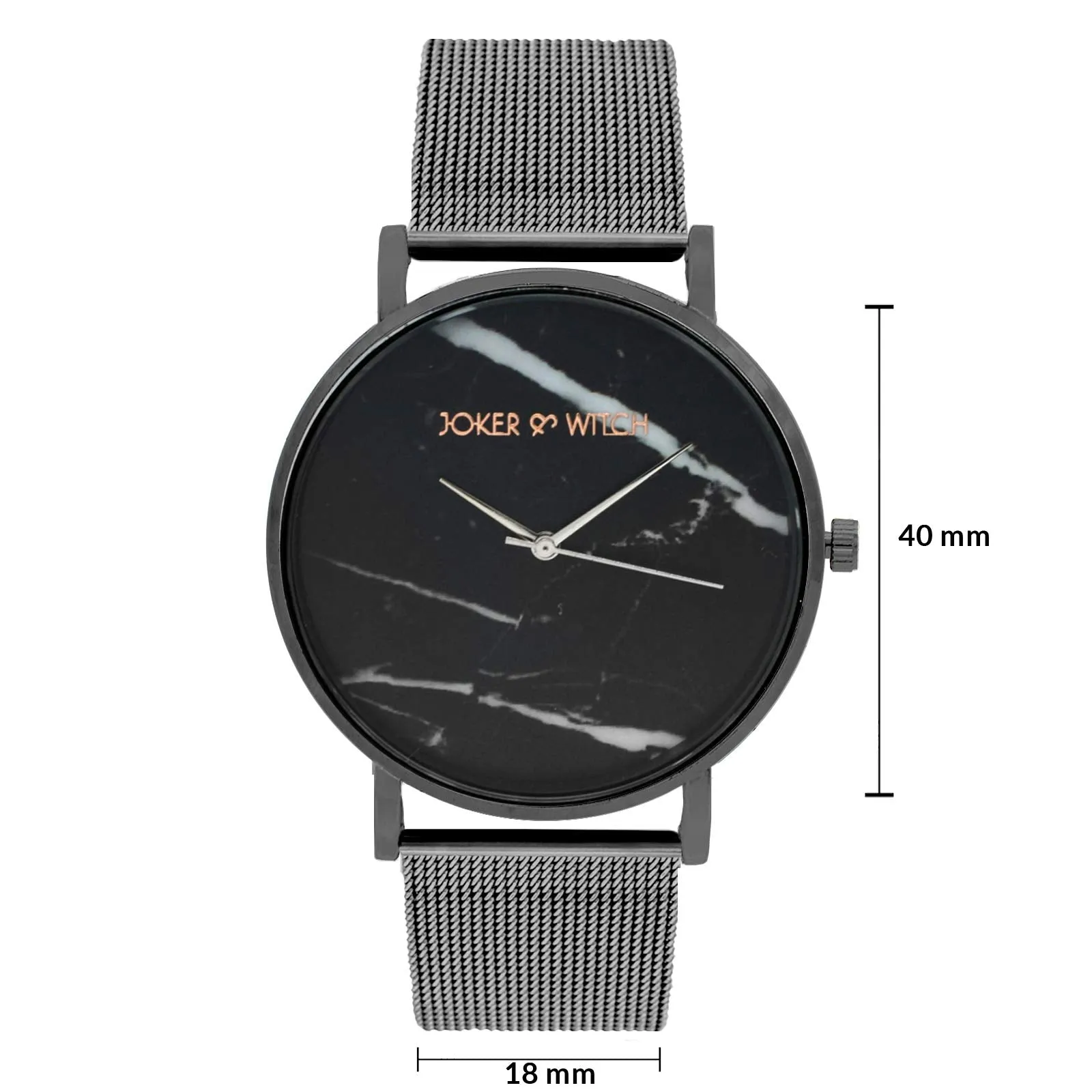 Joker & Witch Lucien Marble Dial Silver Mesh Unisex Watch