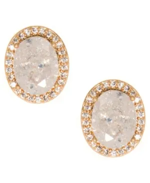 Lonna & Lilly Gold-Tone Stone & Crystal Halo Stud Earrings