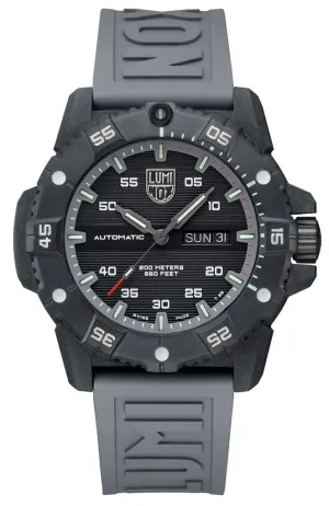 Luminox Master Carbon SEAL Automatic CARBONOX  Black Dial Gray Rubber Strap Day/Date Divers Mens Watch XS.3862