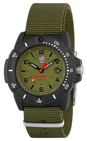 Luminox Navy SEAL CARBONOX Green Dial Green NATO Strap Interchangeable Black Rubber Strap Date Divers Quartz Mens Watch XS.3617.SET