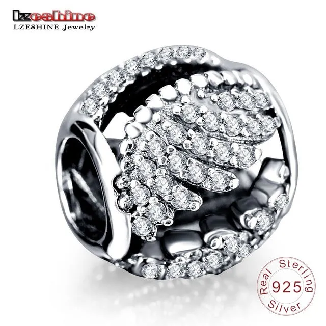 LZESHINE Charm Bead 100% Authentic 925 Sterling Silver Bead Fit Pandora Original Bracelet Women Jewelry PSMB0014