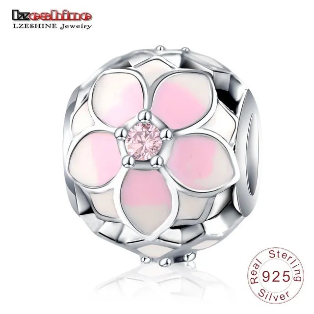 LZESHINE Charm Bead 100% Authentic 925 Sterling Silver Bead Fit Pandora Original Bracelet Women Jewelry PSMB0014