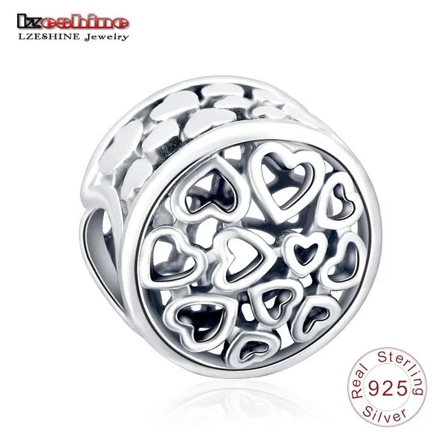 LZESHINE Charm Bead 100% Authentic 925 Sterling Silver Bead Fit Pandora Original Bracelet Women Jewelry PSMB0014