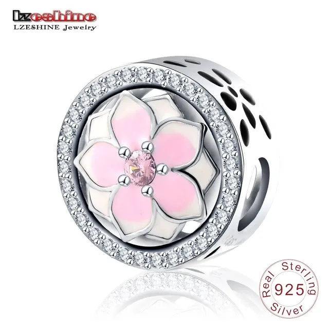 LZESHINE Charm Bead 100% Authentic 925 Sterling Silver Bead Fit Pandora Original Bracelet Women Jewelry PSMB0014