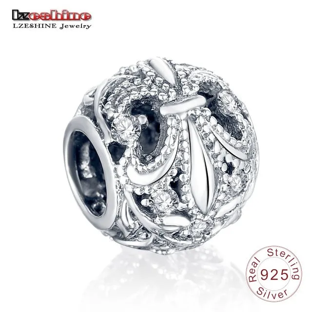 LZESHINE Charm Bead 100% Authentic 925 Sterling Silver Bead Fit Pandora Original Bracelet Women Jewelry PSMB0014