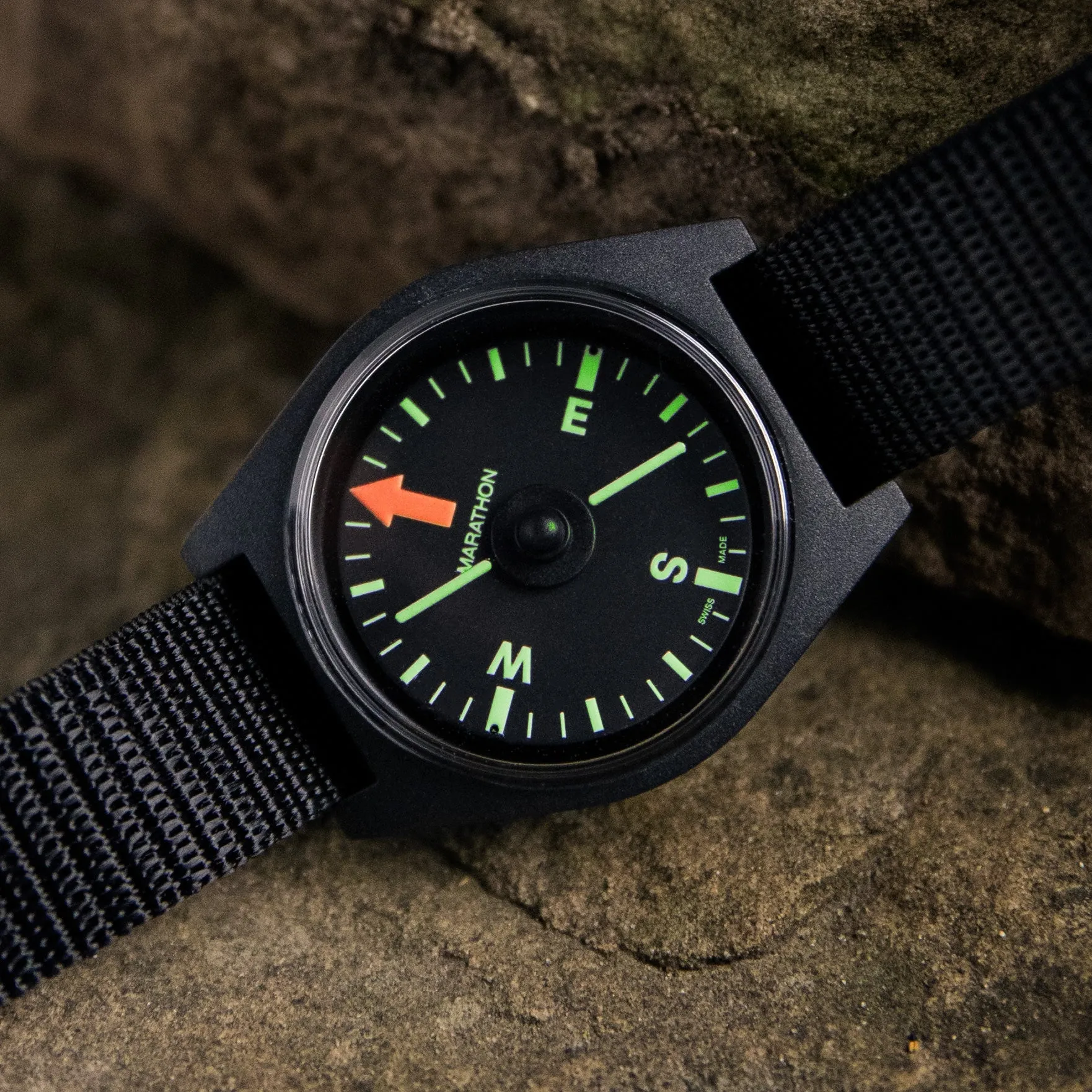 MARATHON UNMOUNTED WRIST COMPASS GLOW IN THE DARK