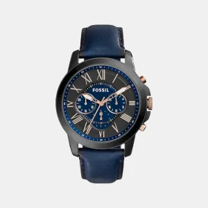 Men's Black Leather Chronograph Watch FS5061