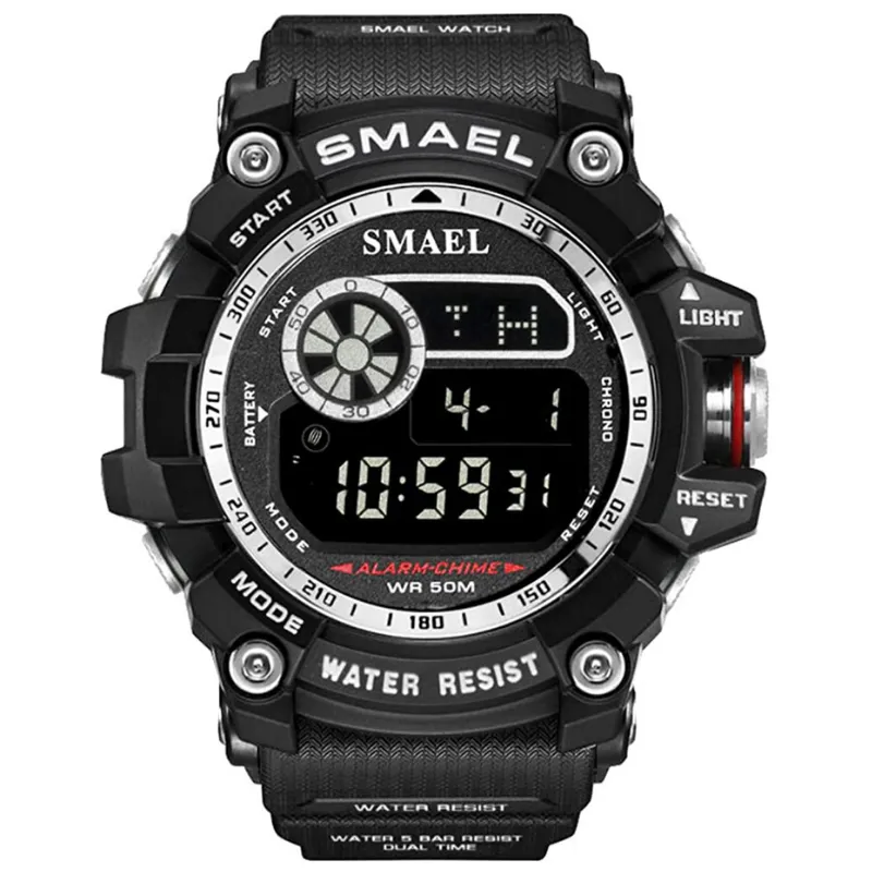 Mens Digital Sports Watches Multifunctional 50M Waterproof LED Alarm Backlight Watch