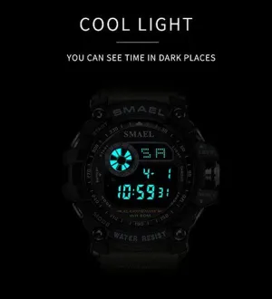 Mens Digital Sports Watches Multifunctional 50M Waterproof LED Alarm Backlight Watch