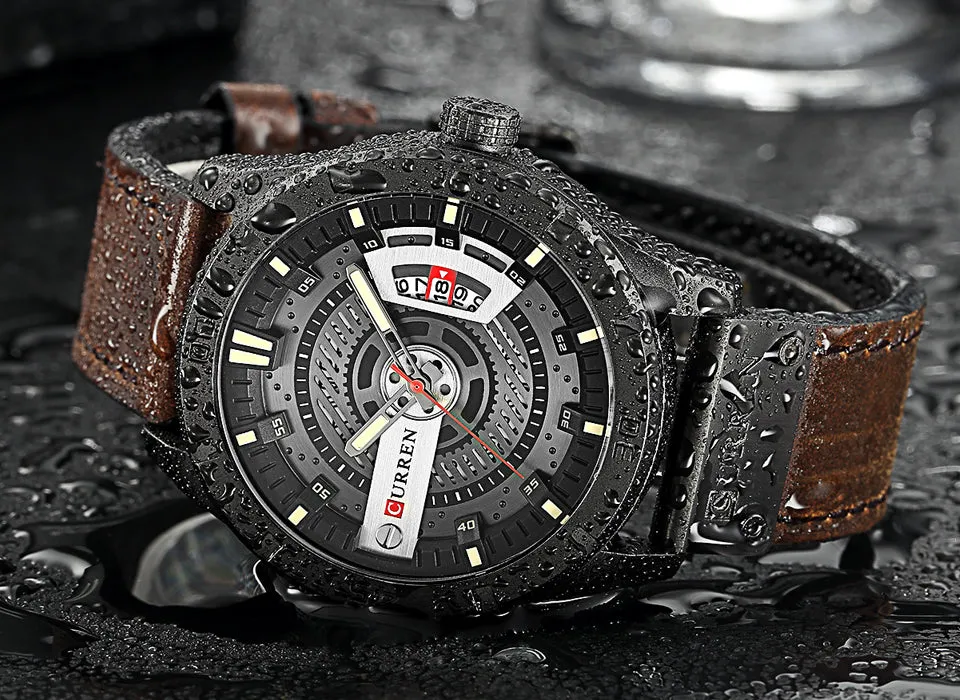 Men's Military Sports Watches - Quartz Leather Wrist Watch