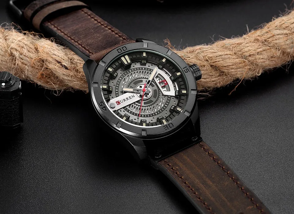 Men's Military Sports Watches - Quartz Leather Wrist Watch