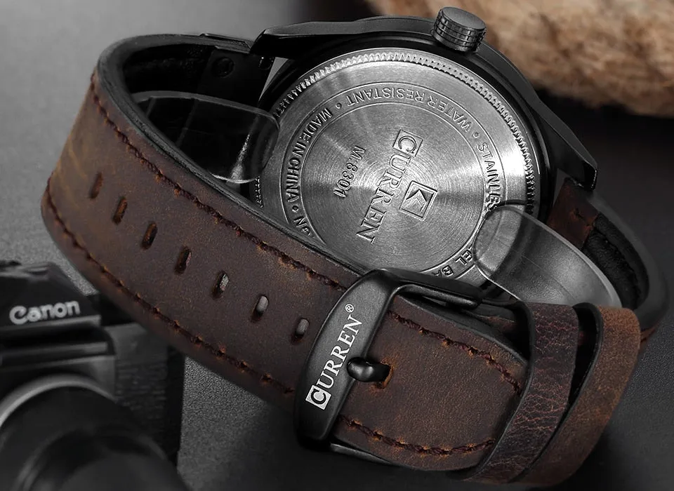 Men's Military Sports Watches - Quartz Leather Wrist Watch