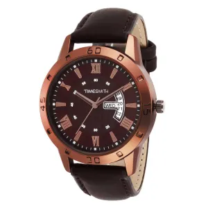 Men's Stylish Brown Synthetic Leather Analog Watches