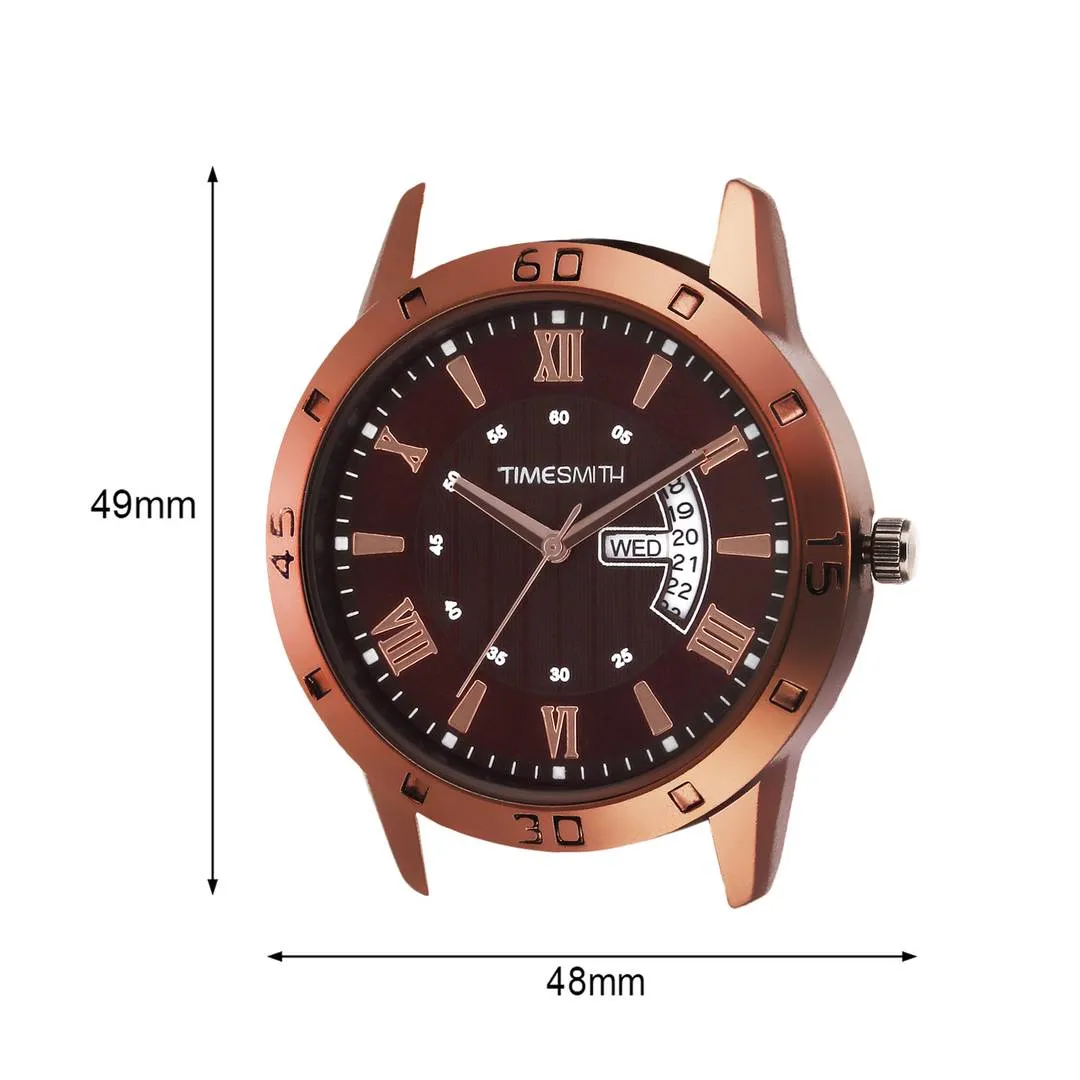 Men's Stylish Brown Synthetic Leather Analog Watches